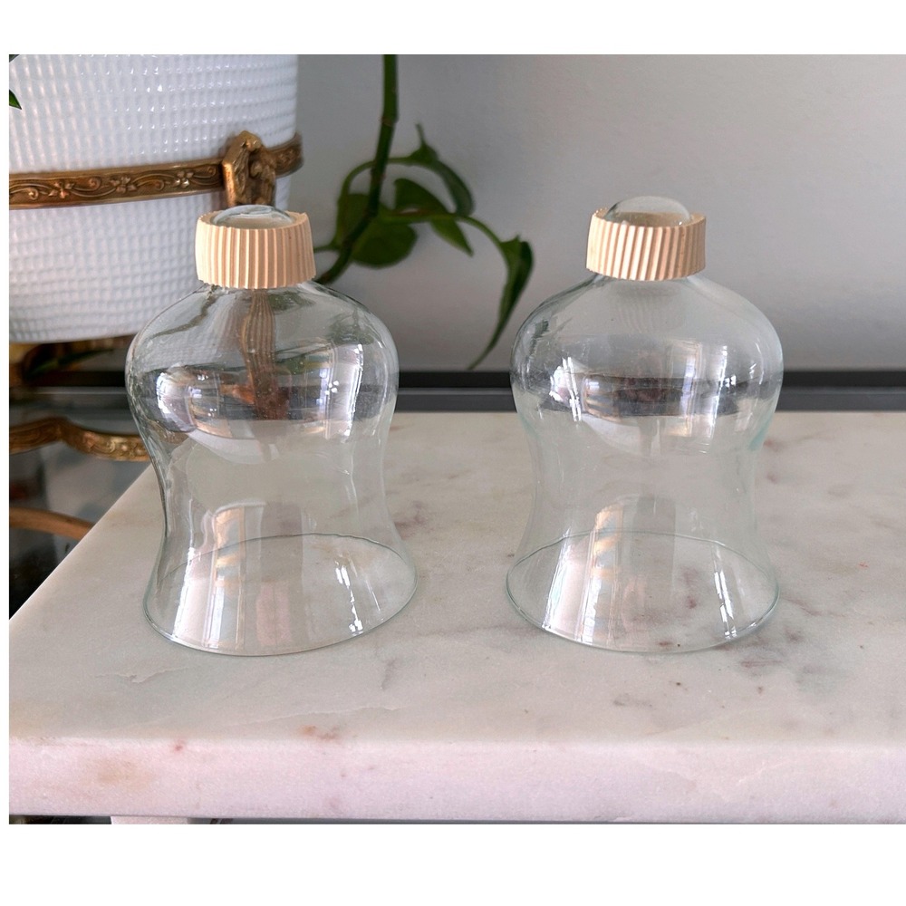 House of Lloyd Clear Glass Votive Cups Set of 2 Vintage Peg Style 310404